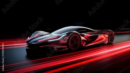 Digital speed car racing at night with light abstract graphic poster web page PPT background