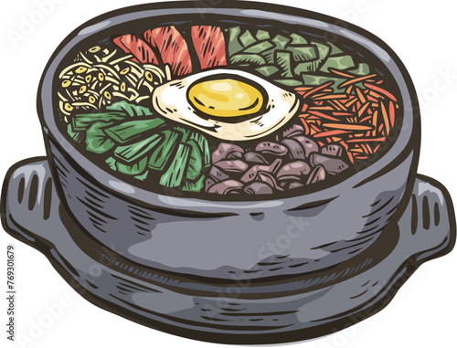 cartoon Bibimbap