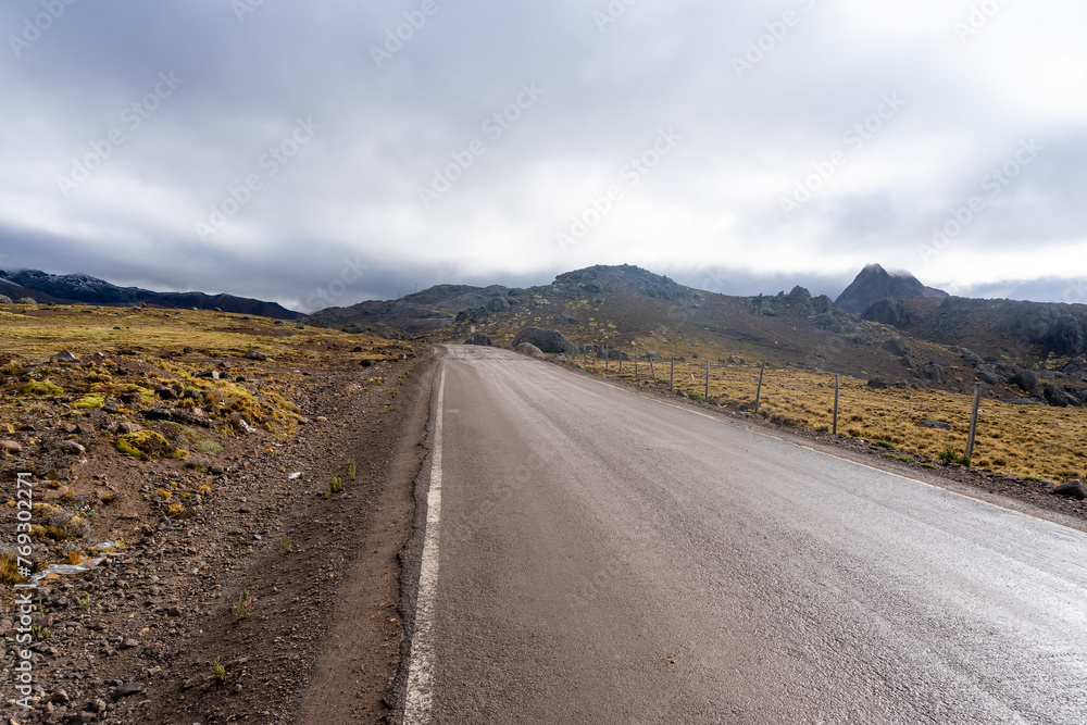 paved road in the mountains of Peru on an autumn day paved road in the mountains of Peru on an autumn day