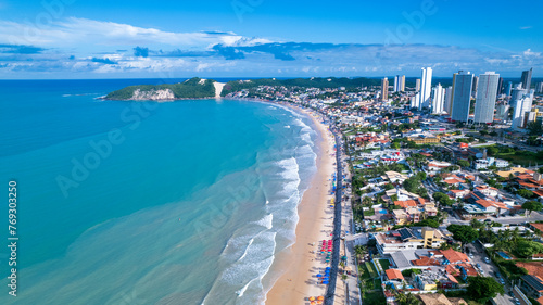 Aerial view of Ponta Negra beach, Morro do Careca, in Natal, Rio Grande do Norte, Brazil. photo