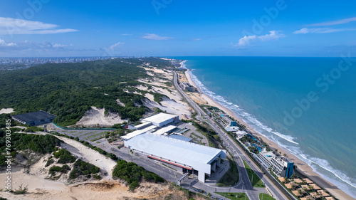 Aerial view of Ponta Negra beach, Morro do Careca, in Natal, Rio Grande do Norte, Brazil.