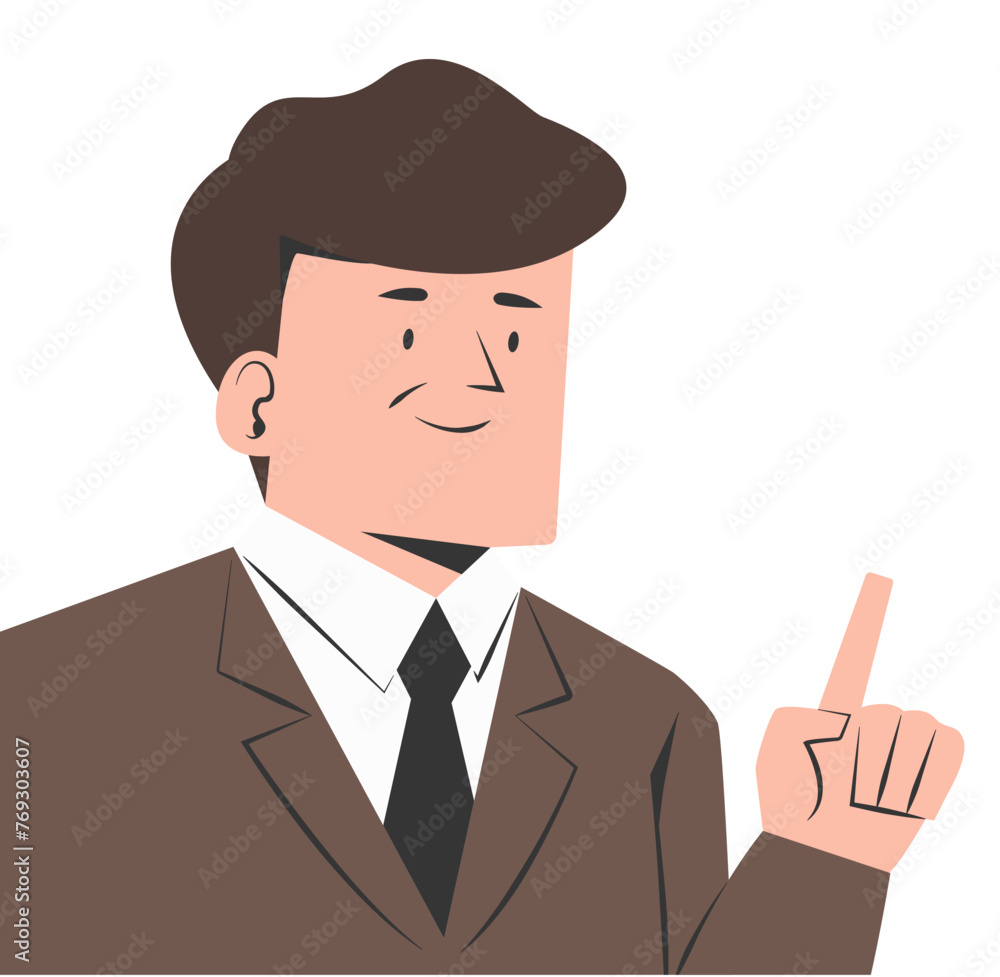 Businessman expressing ideas with one finger point out Businessman expressing ideas with one finger point out