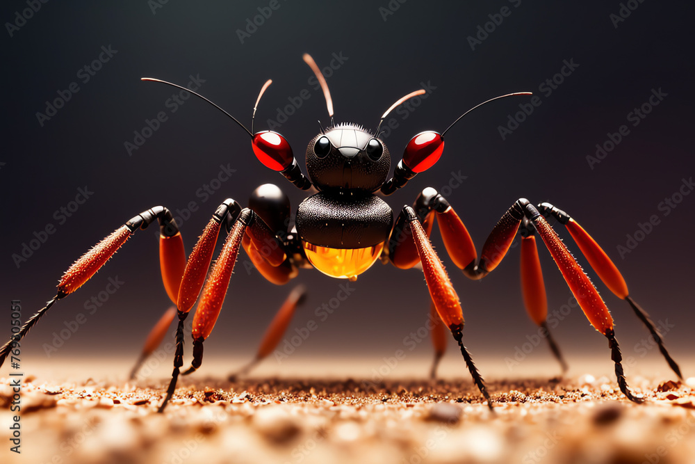 Fototapeta premium Macro concept illustration of ant robot sci-fi style wallpaper