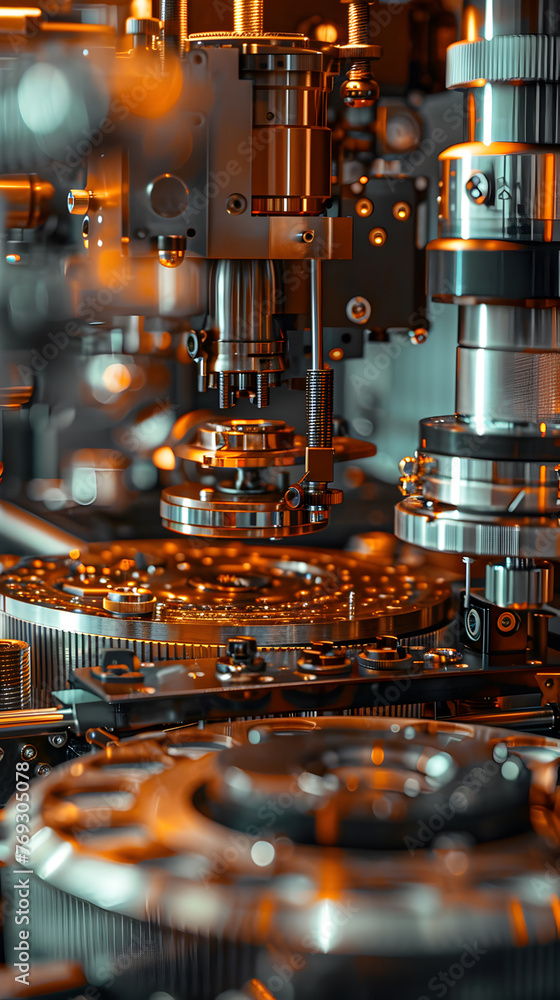 Precision Engineering: Intricate Machinery Close-up Precision Engineering: Intricate Machinery Close-up
