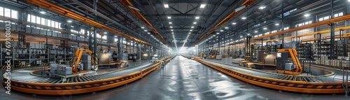 Efficient Automation Technology in Modern Warehouse Interior