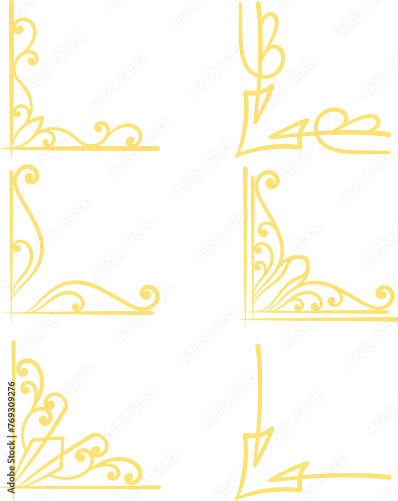 Corner decoration collection set vector illustration Corner decoration collection set vector illustration