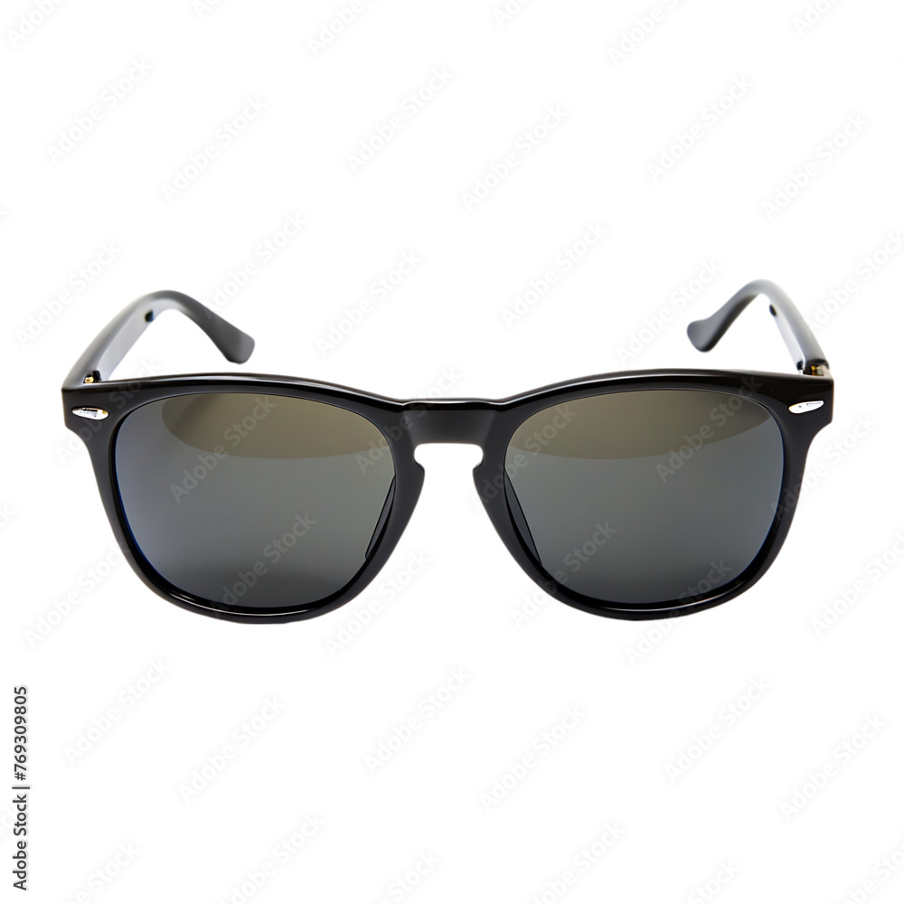 black sunglasses on transparent background
