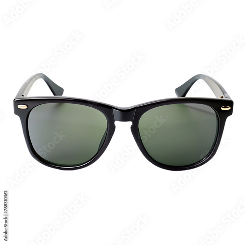 black sunglasses on transparent background