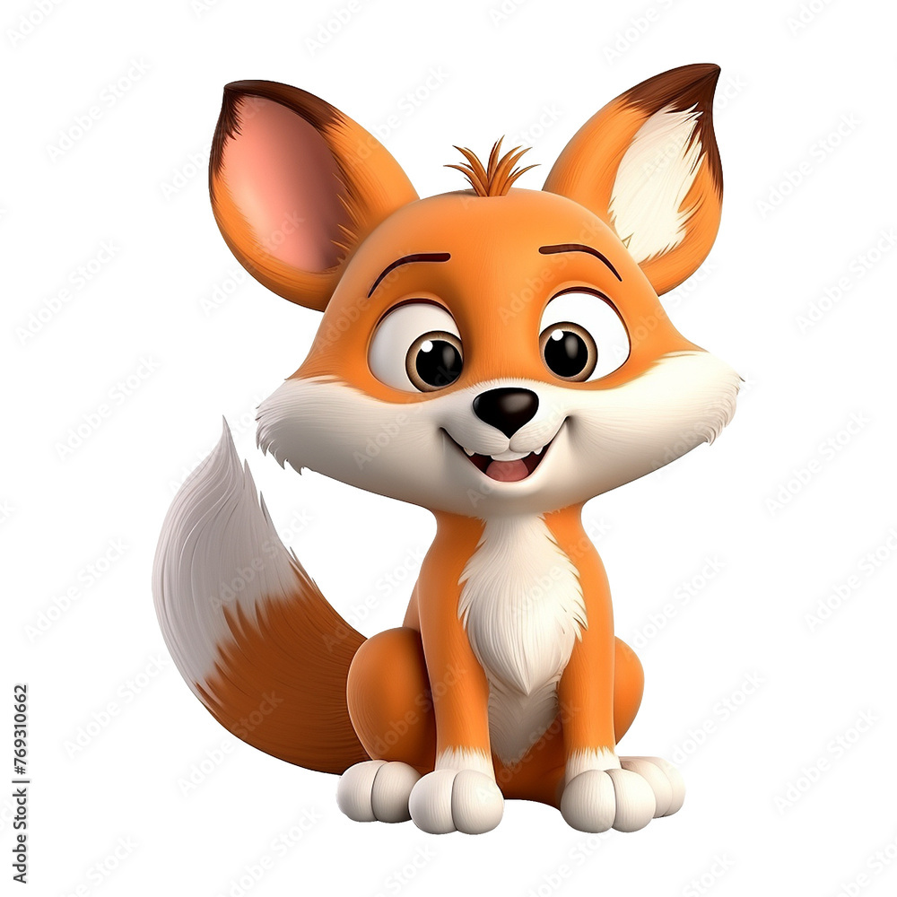 Obraz premium 3d render fox isolated on transparent background png