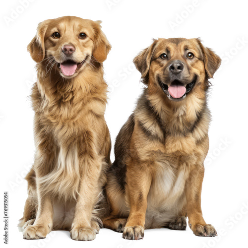 cat and dog sitting on transparency background PNG  © Sim