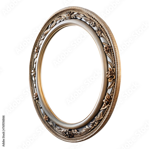 ornament golden luxury photo frame isolated on background