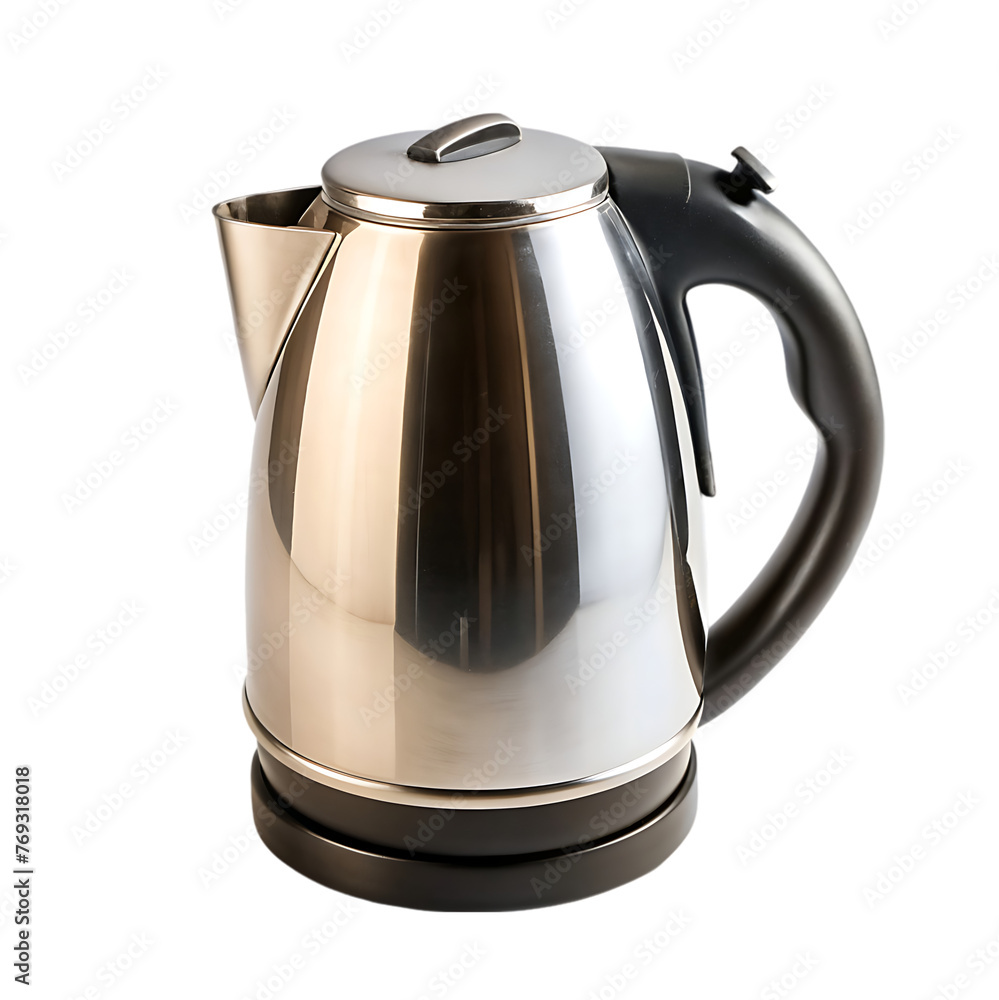 metallic teapot with black handle metallic teapot with black handle