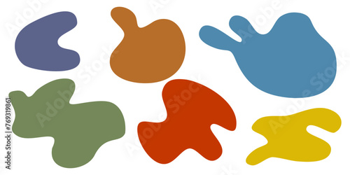Doodle Blob shapes vector set. Organic abstract simple fluid splodge elemets. Abstract colorful trendy vector illustration. isolated on white background