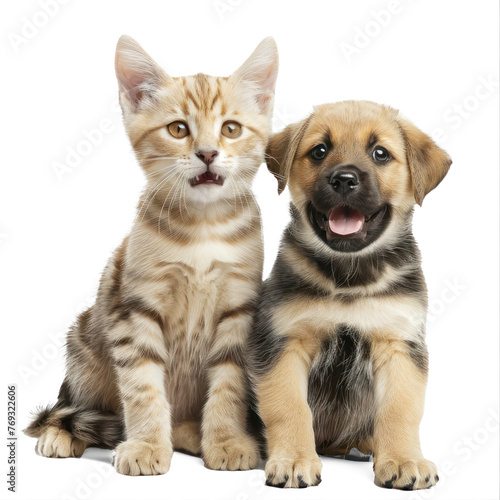 cat and dog on transparency background PNG  © Sim