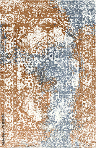 Carpet and Fabric print design with grunge and distressed texture repeat pattern 
