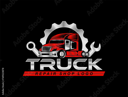 truck repair diesel mechanic logo