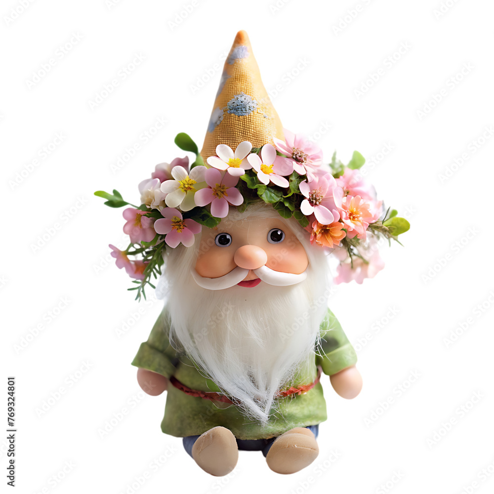 Naklejka premium gadget colorful ceramic spring gnomes