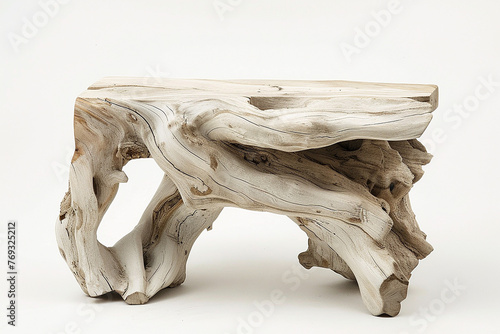  A coastal-inspired side table crafted from bleached driftwood, its organic shapes and textures bringing a sense of seaside serenity to any space. 