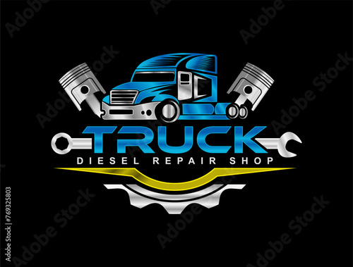 truck repair diesel mechanic  logo