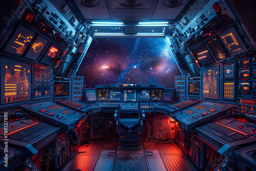 Journey to the Stars, Inside the Command Hub - Investigating the Architectural Design, Interface Integration, and Human-Computer Interaction of a Futuristic Spaceship Cockpit photo