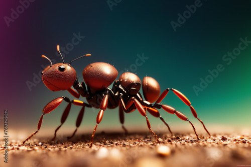 Macro concept illustration of ant robot sci-fi style wallpaper   © 志超 田