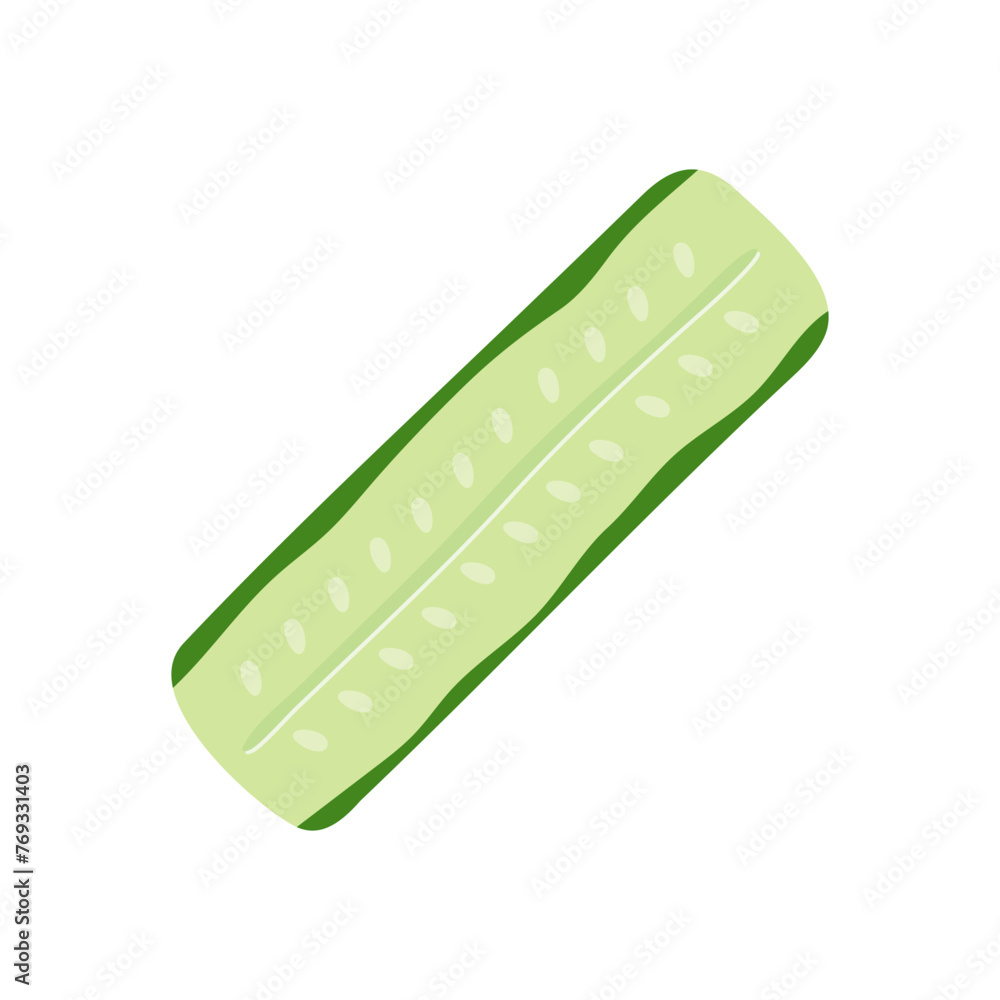 Ripe cucumber slice food vector illustration Ripe cucumber slice food vector illustration