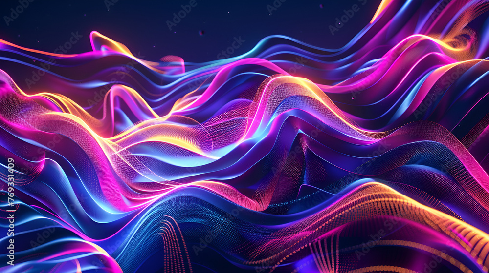 abstract background with glowing lines , generative ai abstract background with glowing lines , generative ai