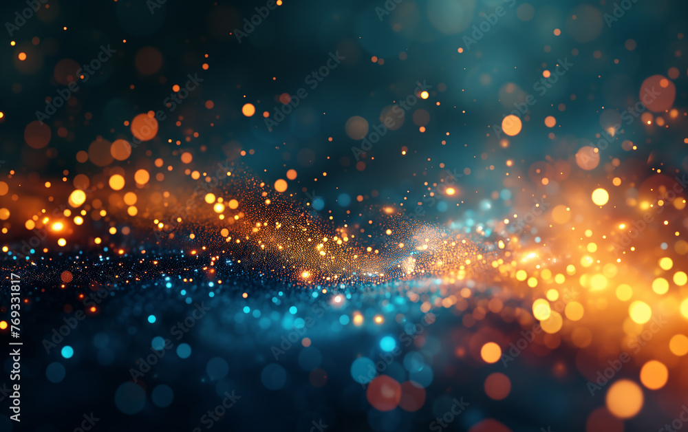 Celestial Dance: Abstract bokeh of gold and blue lights swirls, evoking a sense of cosmic energy and ethereal beauty. Celestial Dance: Abstract bokeh of gold and blue lights swirls, evoking a sense of cosmic energy and ethereal beauty.