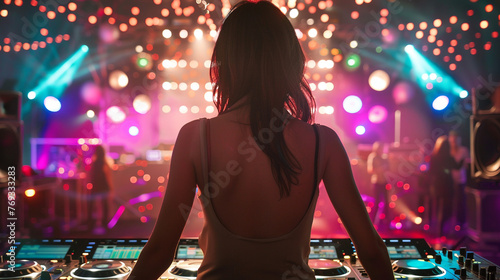 Photo of woman dj in nightclub