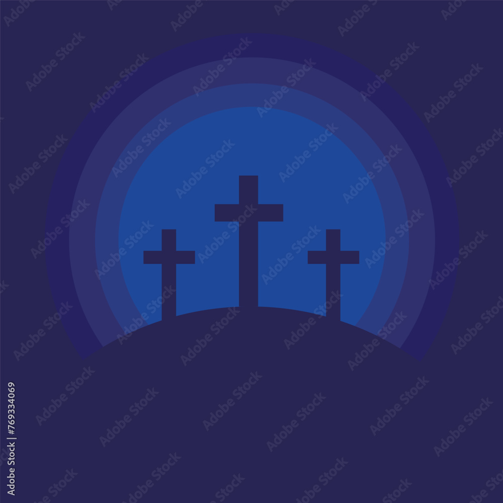 Fototapeta premium Good Friday background. God's blessing. Three Crosses God