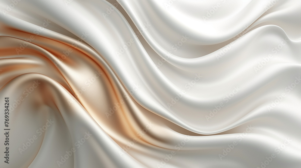 A close-up view of a cream-colored and rose gold background with a subtle silk or satin wavy texture. The smooth surface has a delicate soft, organic look. A close-up view of a cream-colored and rose gold background with a subtle silk or satin wavy texture. The smooth surface has a delicate soft, organic look.