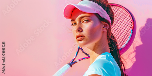 Portrait of professional female tennis player