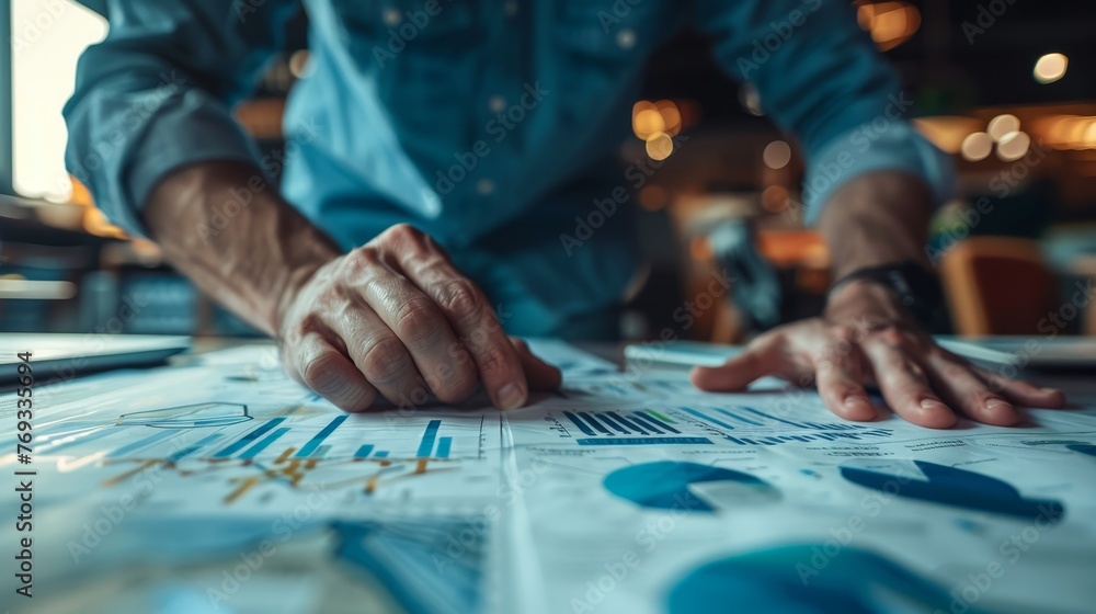Hands of Caucasian Male Professional Working in a Business Research and Development Company Hands of Caucasian Male Professional Working in a Business Research and Development Company