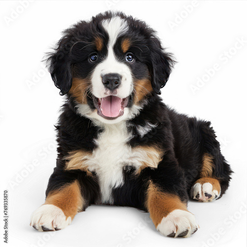 Bernese Mountain Dog Puppy on transparency background PNG 