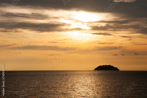 Wonderful sunset at Tanjung Aru Beach  Kota Kinabalu  Sabah  Borneo  Malaysia