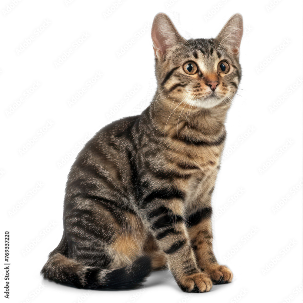 European short haired cat on transparency background PNG

