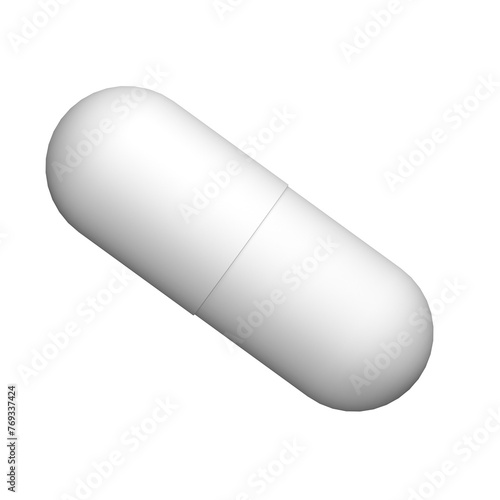 a pill with a white background