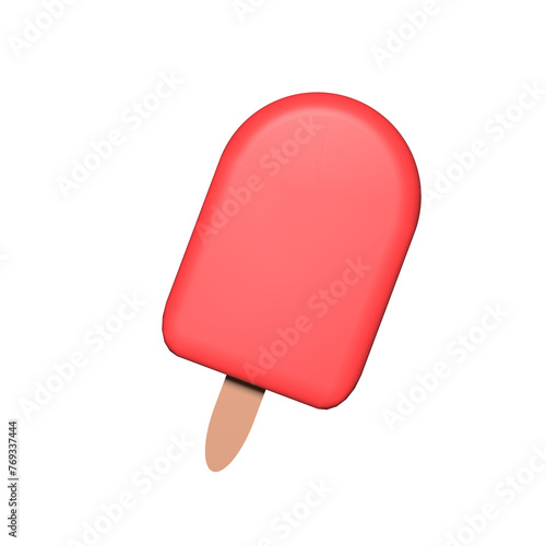 a red ice cream bar on a stick