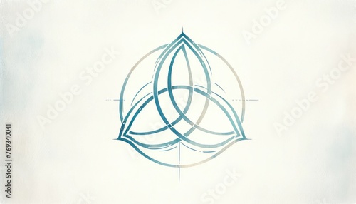 Triquetra. Holy Trinity symbol. Sacred geometry symbol on white background. Vector illustration. 