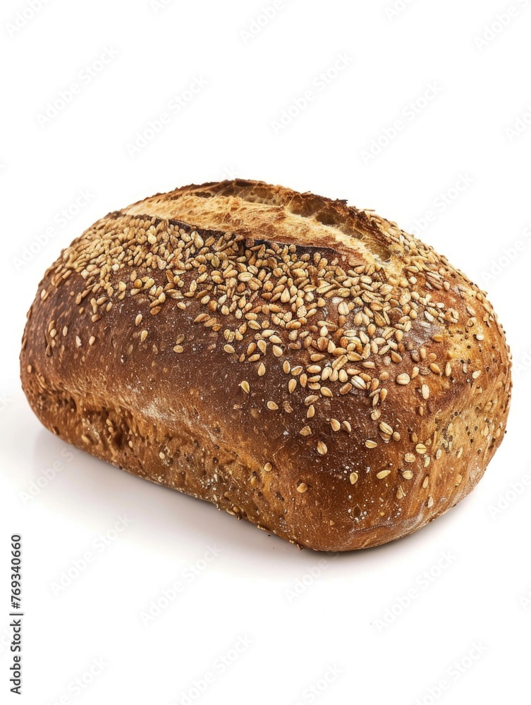 A loaf of bread with sesame seeds on top