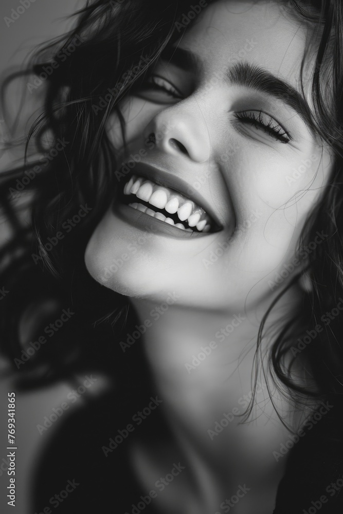 A woman with a big smile on her face A woman with a big smile on her face