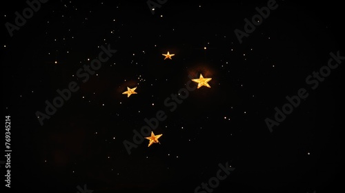 Stars on isolated black background. Generative AI