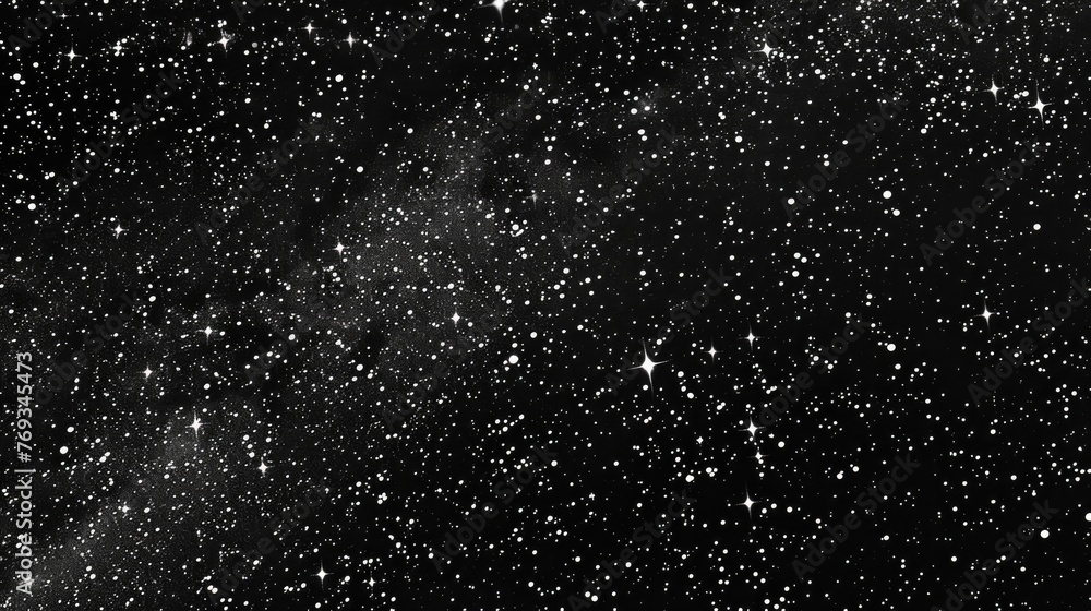 Stars on isolated black background. Generative AI