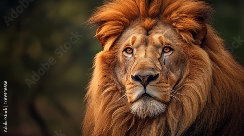Majestic lion with golden mane in natural habitat © stocksbyrs
