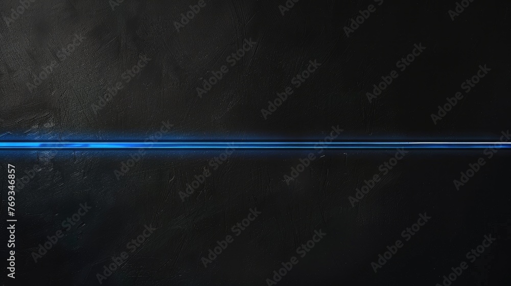 Wide blue line on isolated black background Generative AI Wide blue line on isolated black background Generative AI