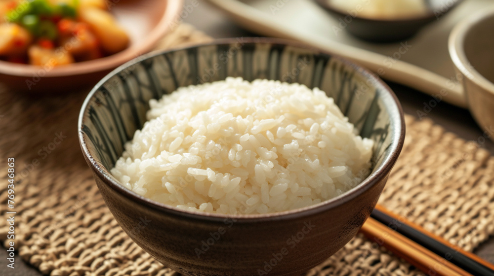 side dishes rice japanese food. Generative Ai side dishes rice japanese food. Generative Ai