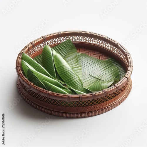 rattan plate display for asian food culture
