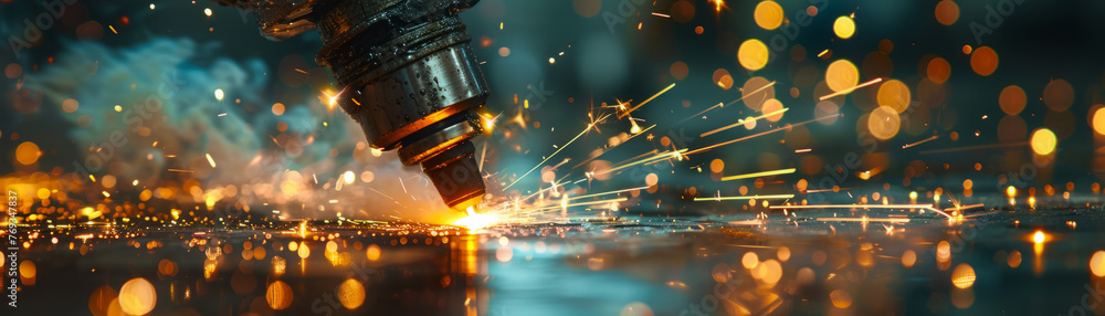 A skilled welding in Metal worker. A skilled welding in Metal worker.