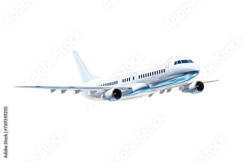 aero plane 3d modelling isolated on PNG Background. Generative Ai.