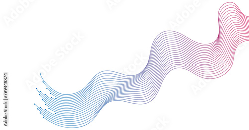 Abstract wavy lines background. Suitable for AI, tech, network, science, digital technology themes
